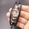 1 Pcs Fashion Anime Haikyuu Volleyball Boys Hand woven Adjustable Leather Bracelet Glass Bangle Wristband Men 1 - Haikyuu Store