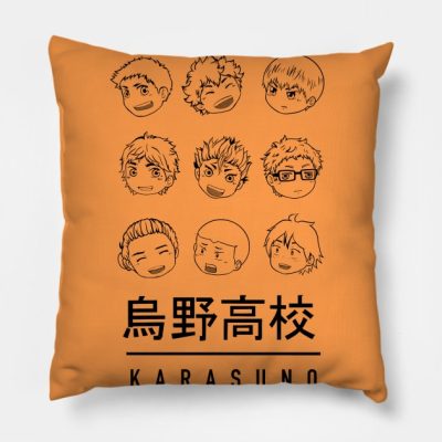 Karasuno Boys In Black Throw Pillow Official Haikyuu Merch