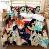 Cartoon Anime Haikyuu Bedding Set 3D Printed Volleyball Boys Duvet Covers Set Luxury Bedclothes for Kids 4 - Haikyuu Store