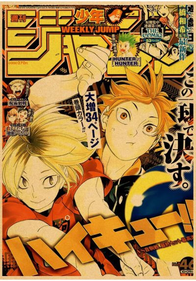 Japanese Cartoon Haikyuu Poster Volleyball Boy Art Painting Kraft Paper Manga Vintage Prints Wall Sticker for 28 - Haikyuu Store