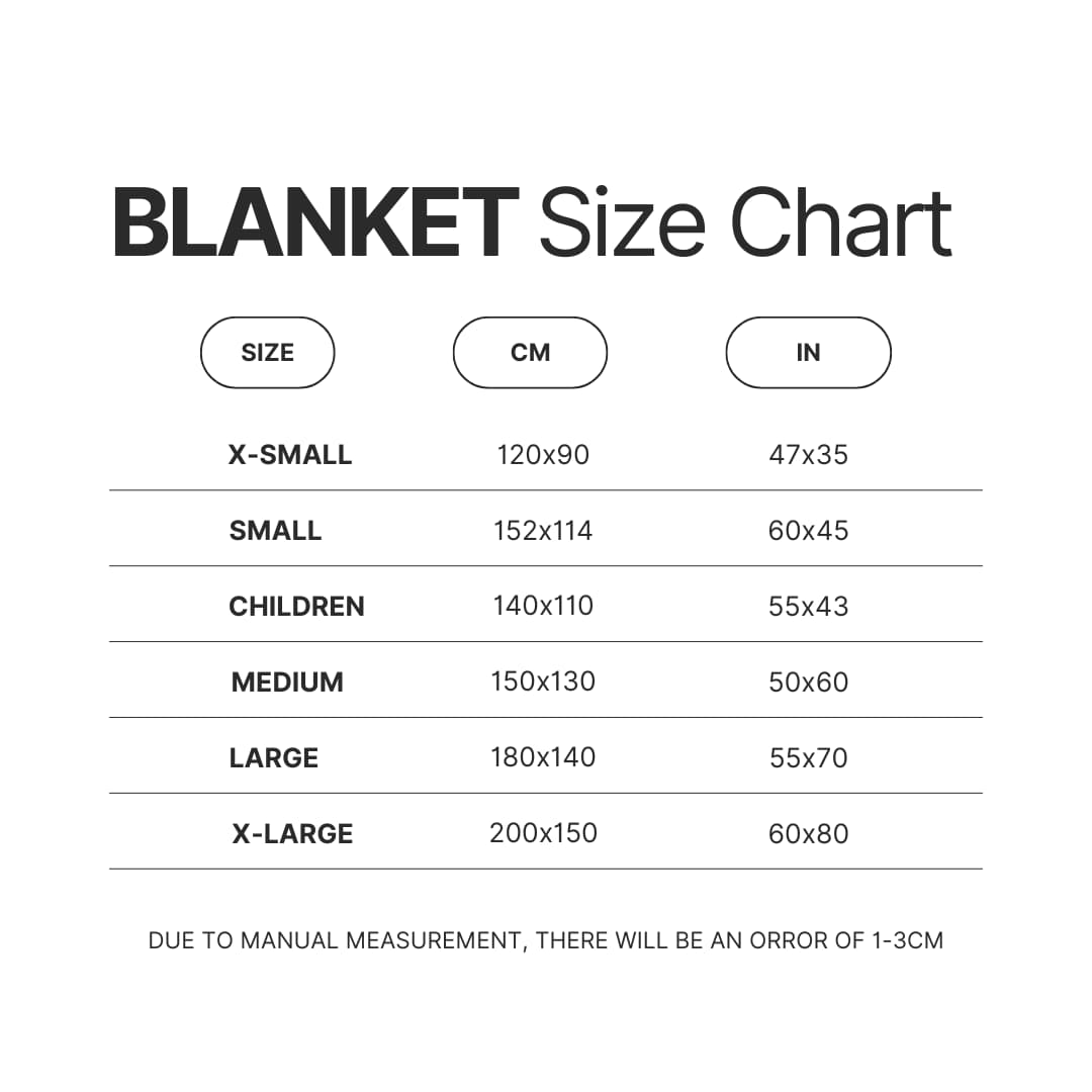 Blanket Size Chart - Haikyuu Store