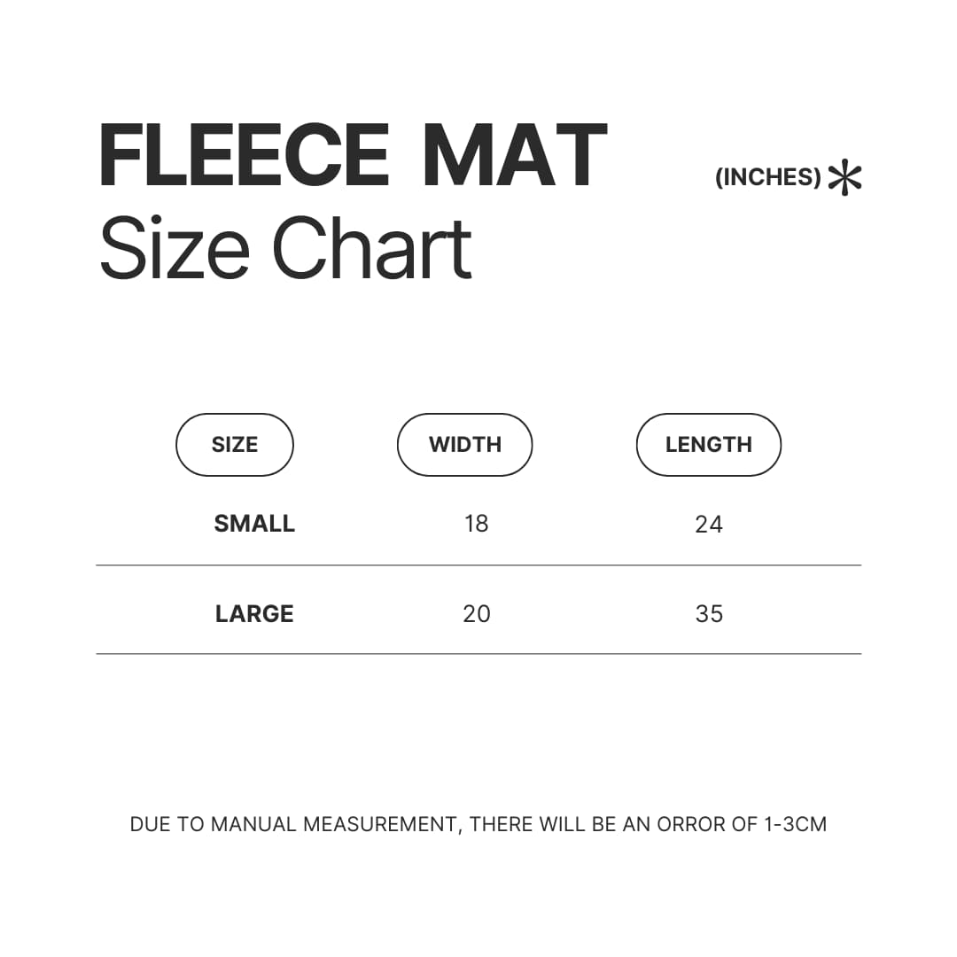 Fleece Mat Size Chart - Haikyuu Store