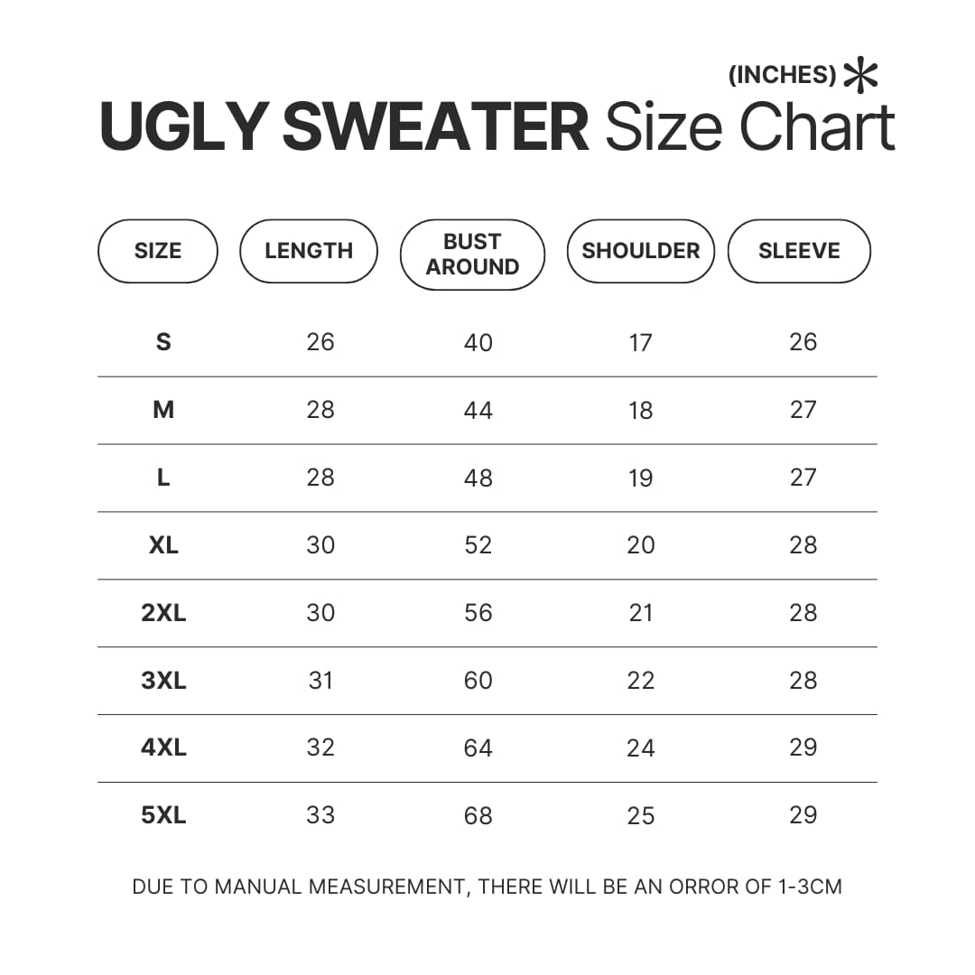 Ugly Sweater Size Chart - Haikyuu Store